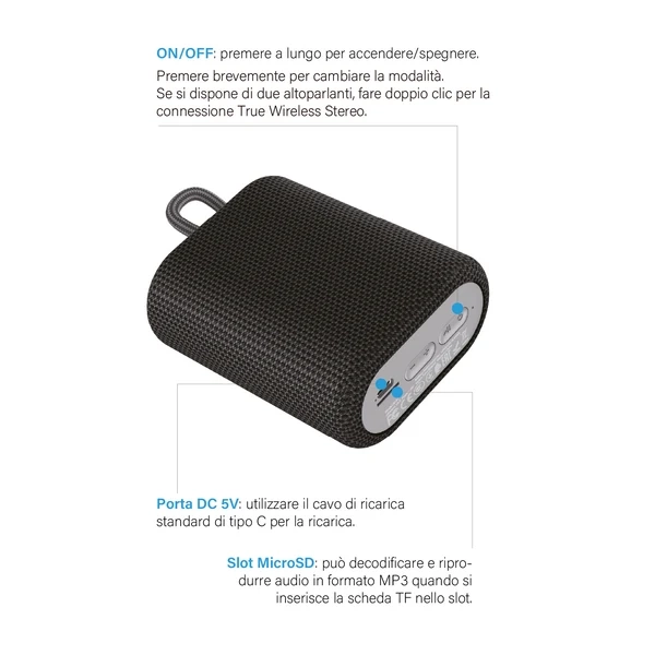 Altoparlante Bluetooth 5W Ls BS47B Nero Lostech
