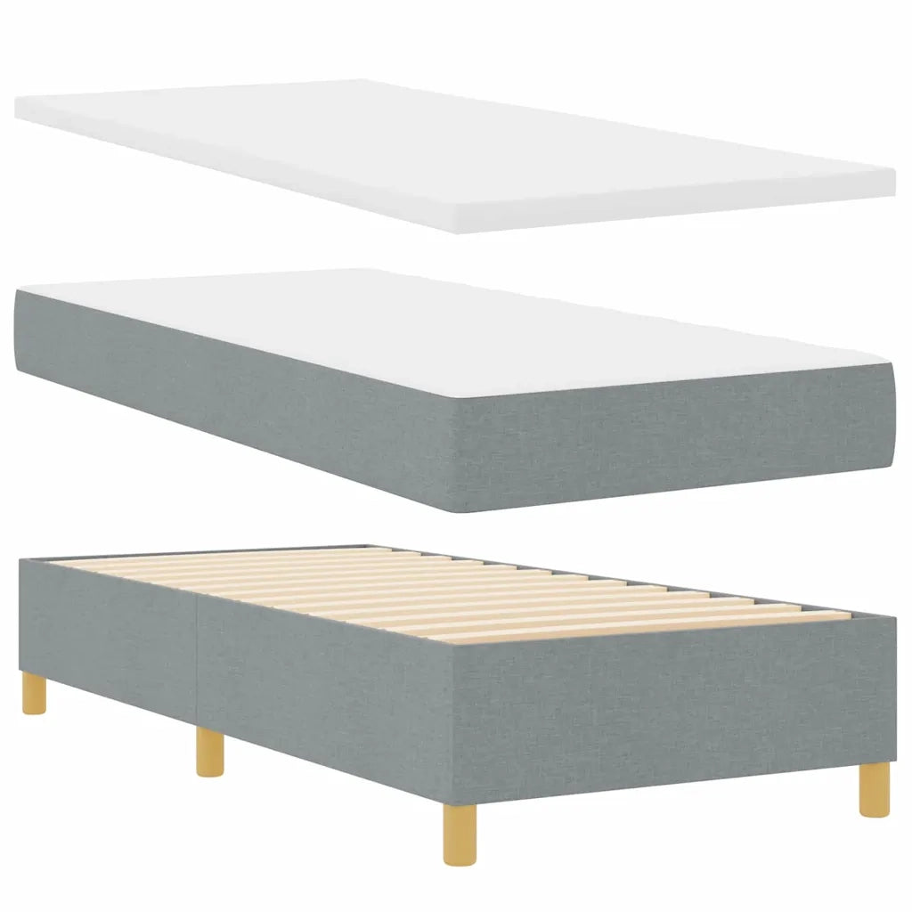 Letto a molle con materasso Grigio chiaro 80 x 200 cm Tessuto 3341735