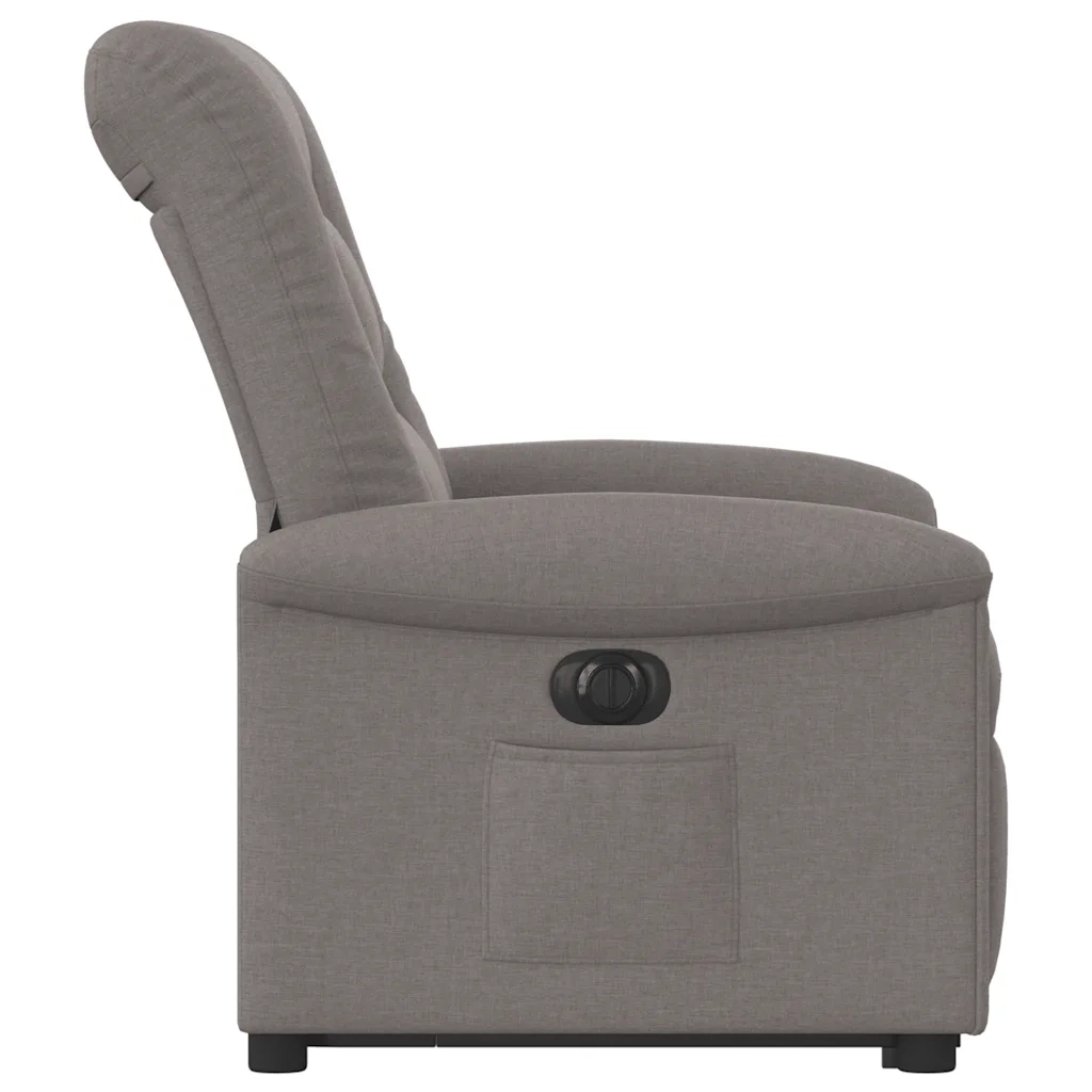 Poltrona Alzapersona Reclinabile Elettrica Tortora in Tessuto 3303281