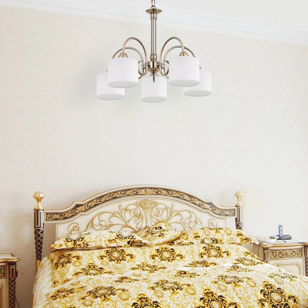 Lampadario classico Edith 5xE27 ottone antico Rabalux 7276