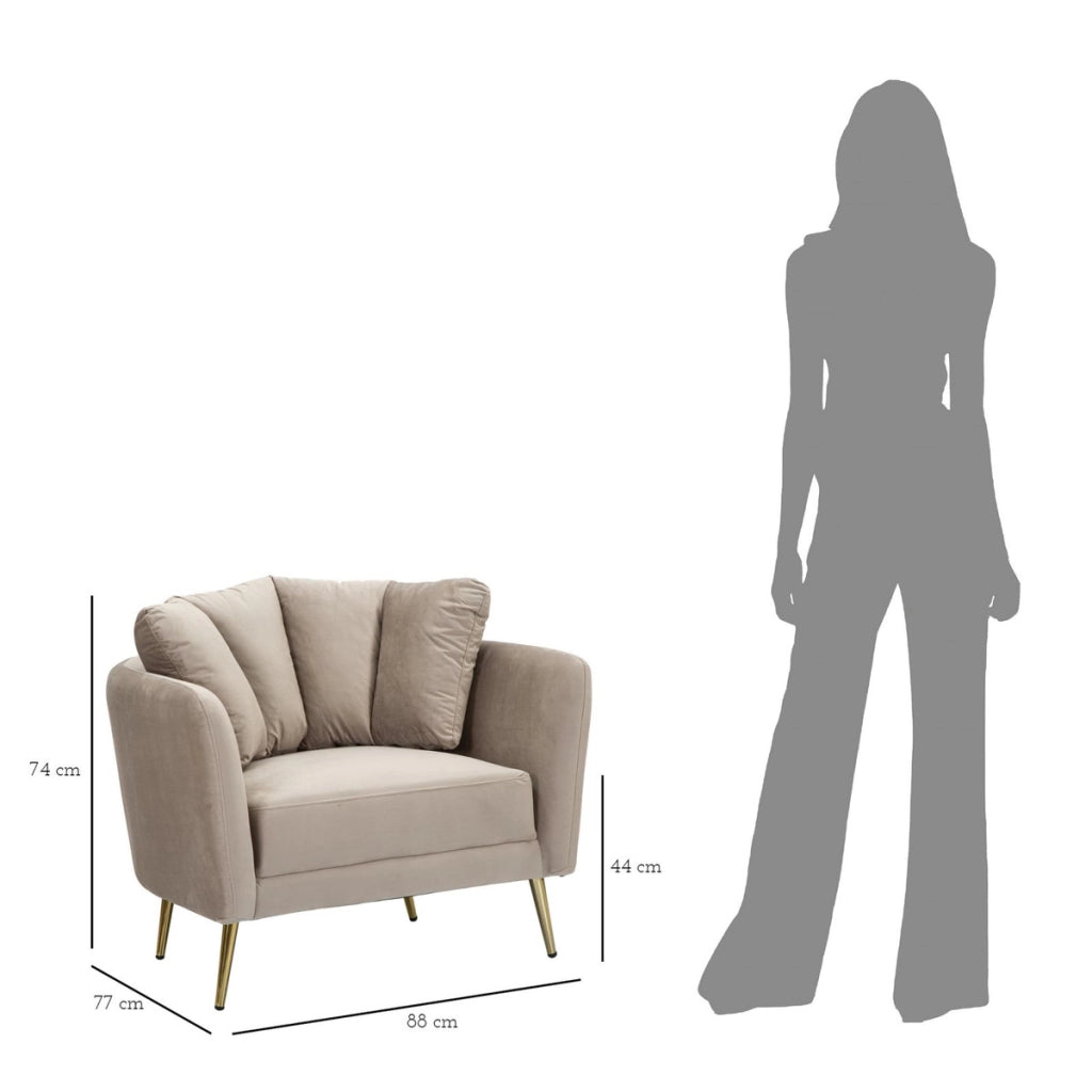 Poltrona VKH325, Grigio, Legno, 88x77x74 cm