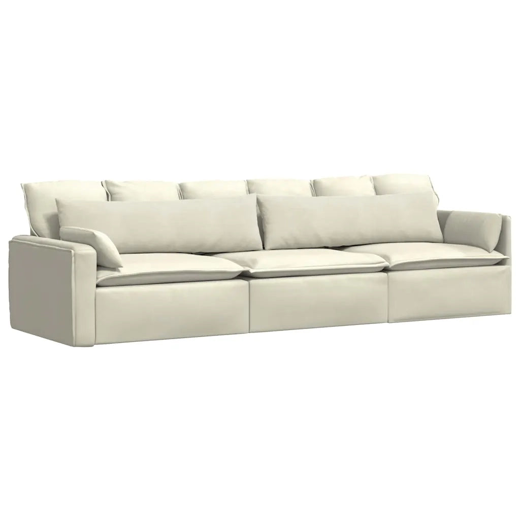 Cuscini da Divano 2 pz-Set di 2 Cuscini per Sofa Crema 145 x 40 cm Tessuto in Cords 688414