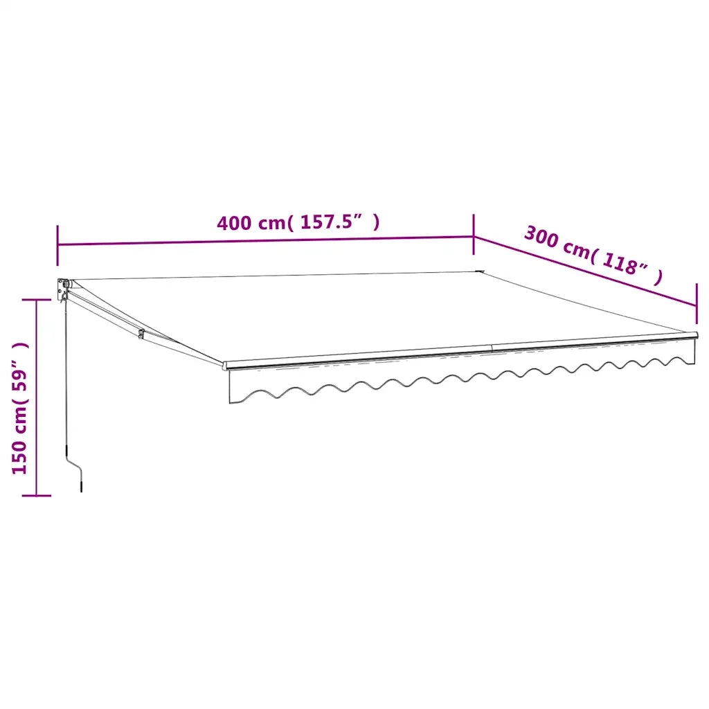 Tenda Sole Automatica Retrattile Gialla e Bianca 4x3 m 3154483