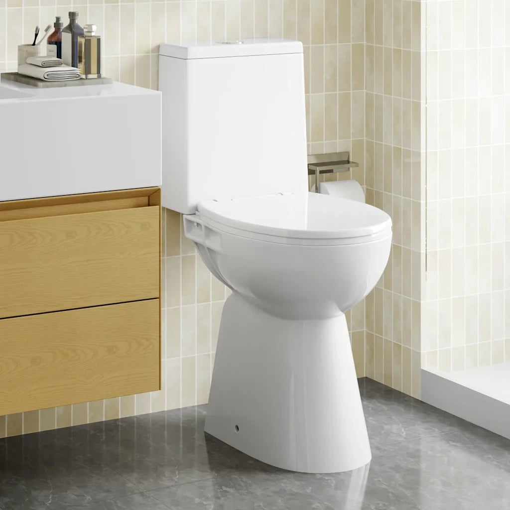 WC Senza Brida 7 cm Altezza Extra Chiusura Rallentata Ceramica Bianca 145779