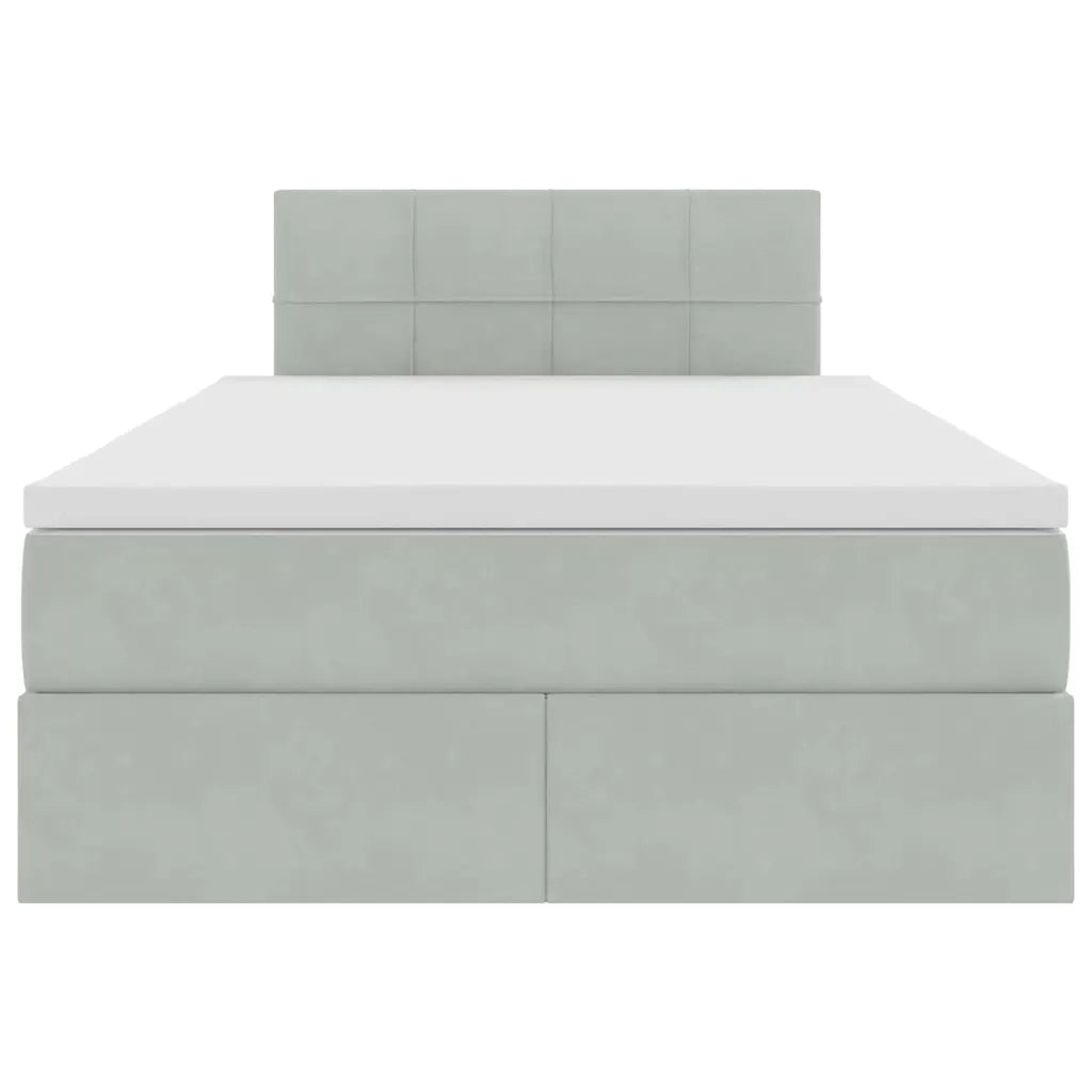 Letto con Contenitore Grigio chiaro 120 x 190 cm Velluto