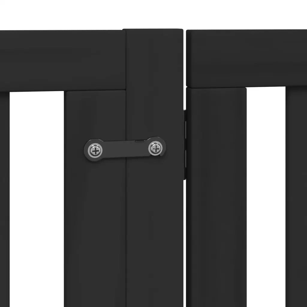 Cancello per Cani Porta Pieghevole Nero 4 Pannelli 320cm Pioppo 352259