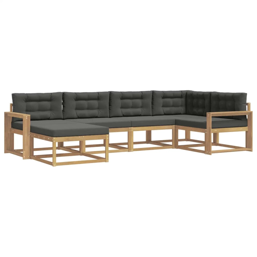 Set di divani da esterno 5 pz Bianco e Antracite Poliestere 3386696