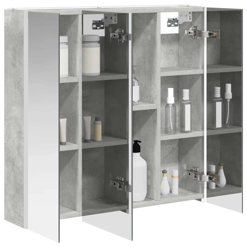 Mobiletto per specchio da bagno con lo scaffale Grigio cemento 889258