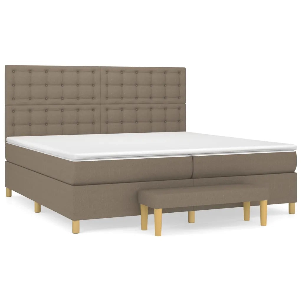 Giroletto a Molle con Materasso Tortora 200x200 cm in Tessuto 3137505