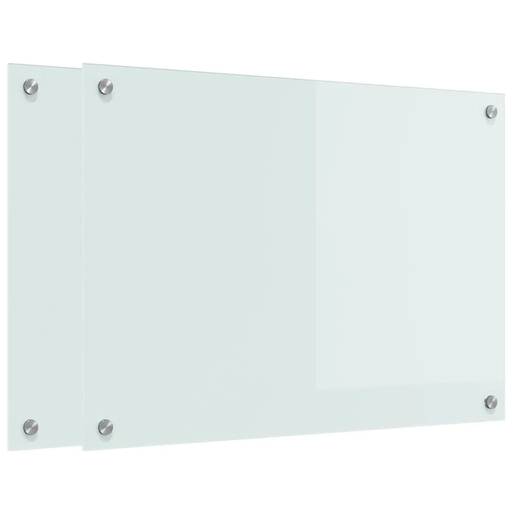 Schienale da cucina 2 pz Bianco 70 x 50 cm vetro temperato CFW3769286