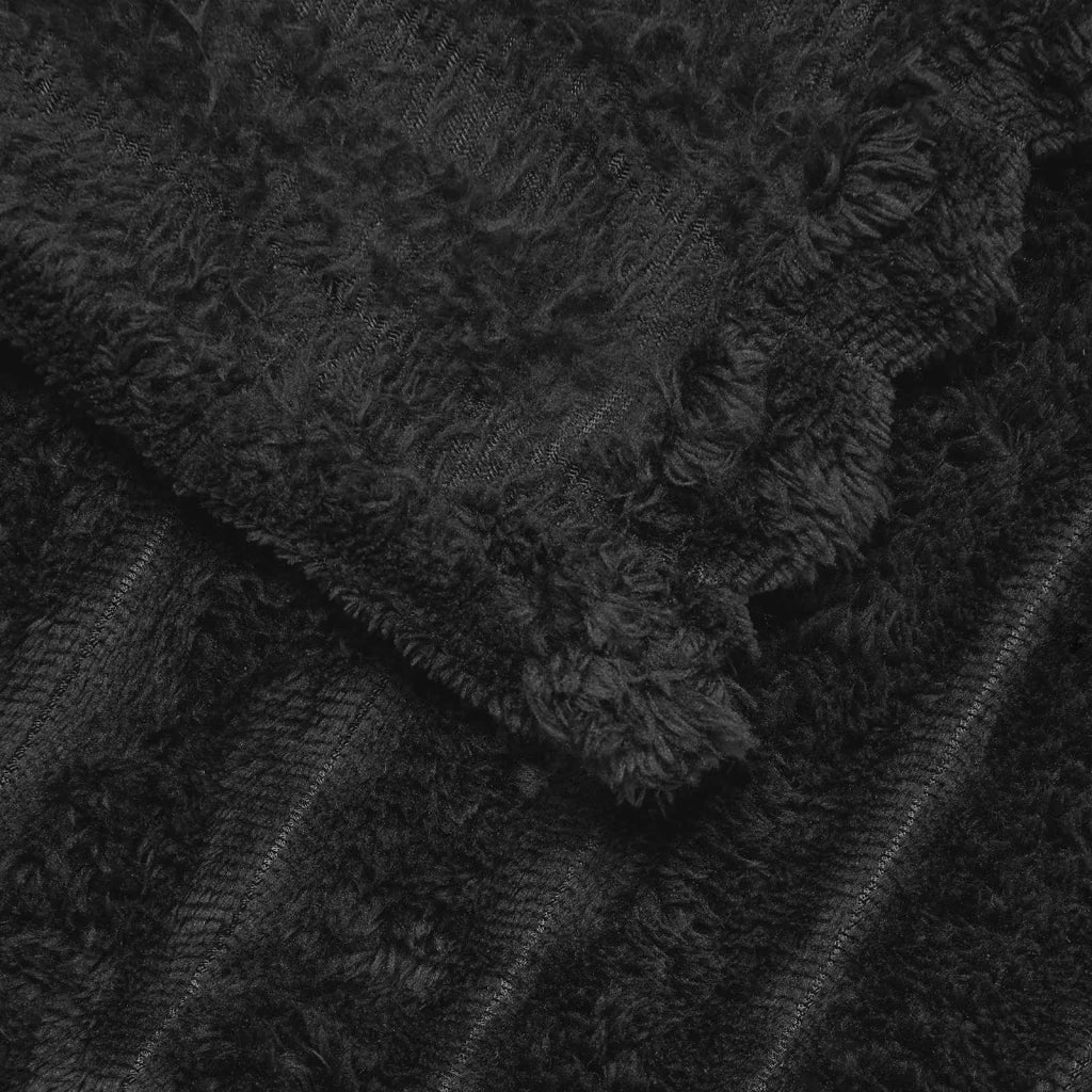 Coperte da Pile 6 pz Nero 150 x 130 cm Panno
