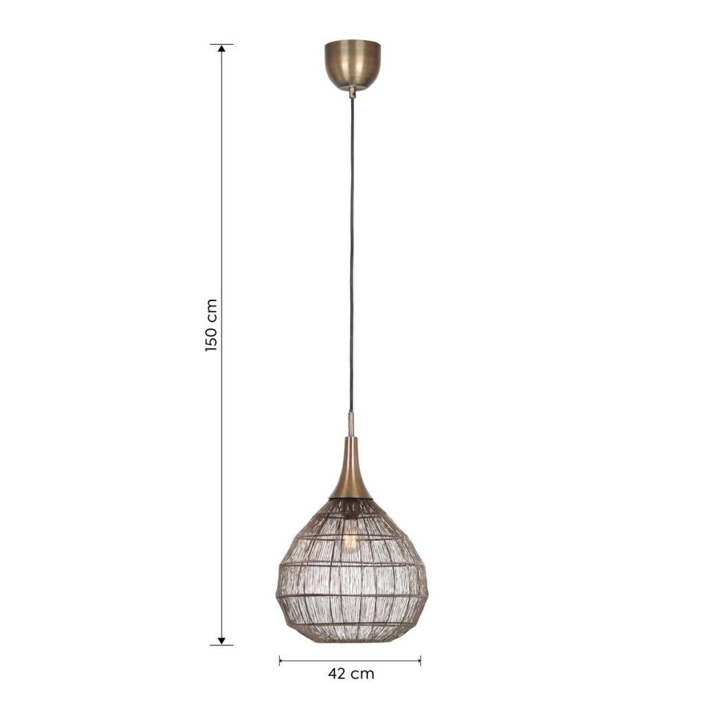 Sospensione industriale SORAYA Ø42 patina E27 Trio