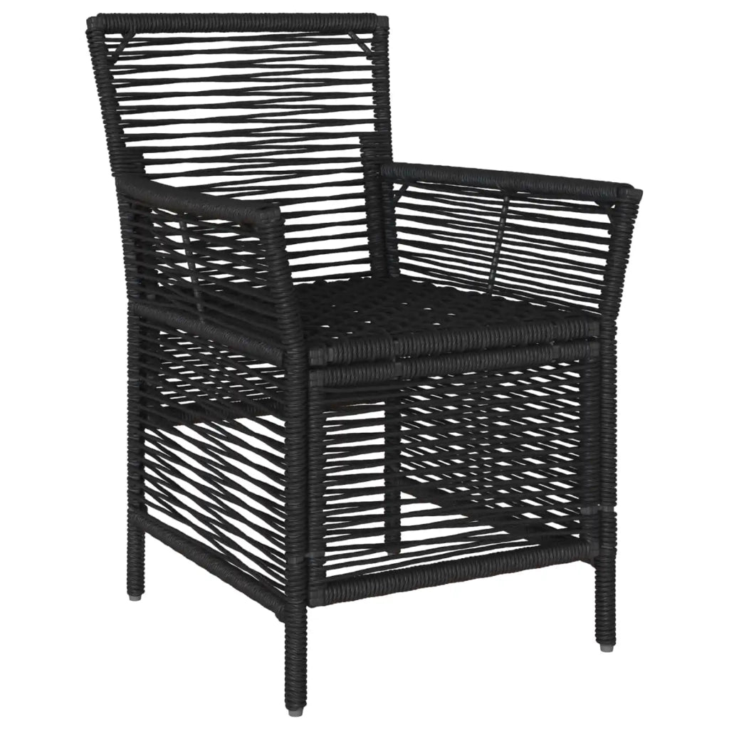 Sedia da giardino con cuscino 2 pz | Sedie da Esterno Nero e Crema polyrattan