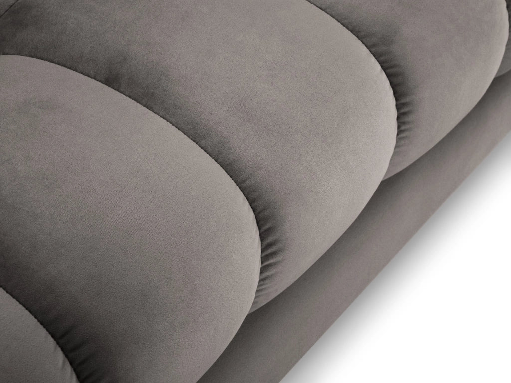 Cosmopolitan Design - Divano panoramico "Bali" 7 posti in velluto grigio chiaro 