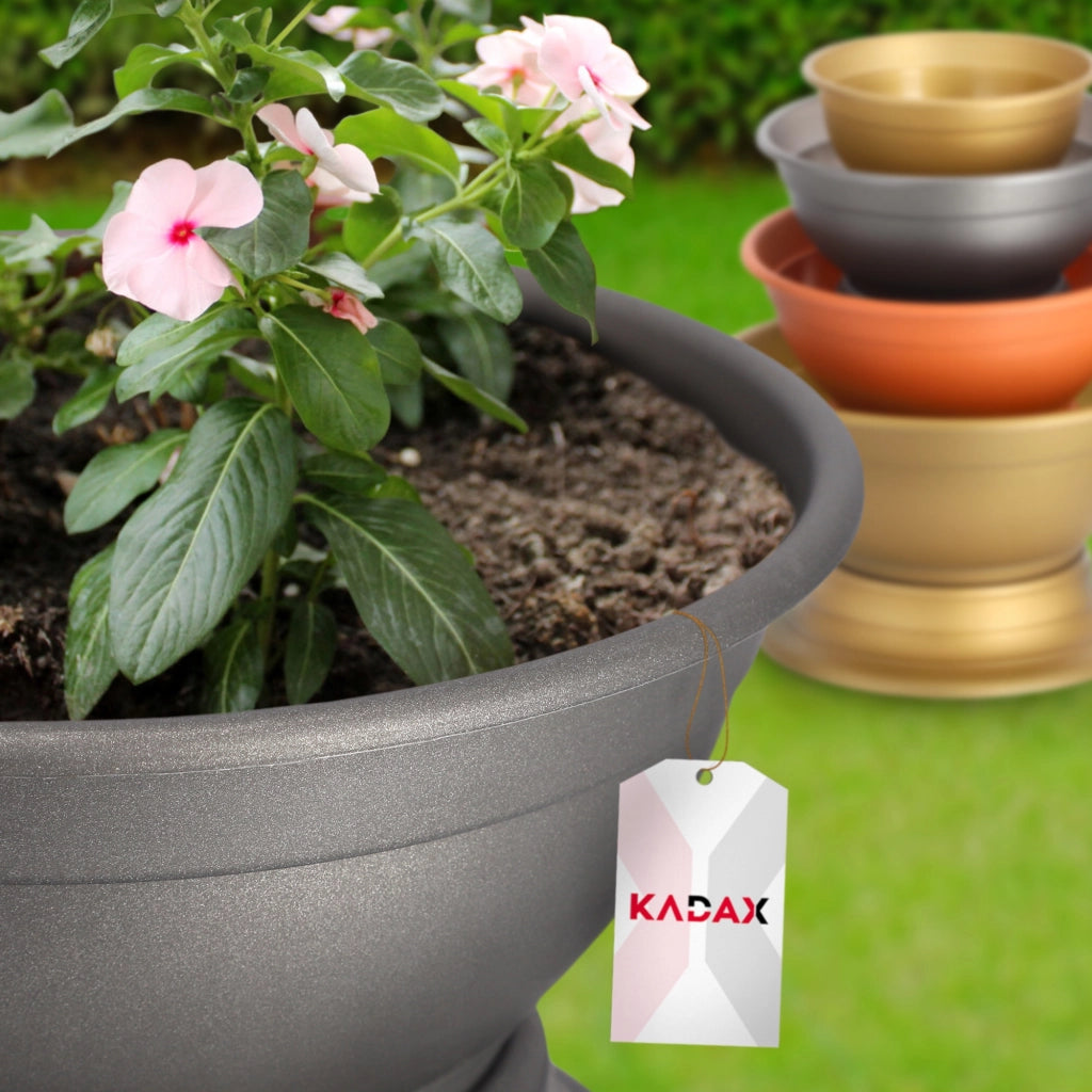 Vaso da fiori KADAX per lapide da cimitero, con coperchio in plastica, 18 cm.