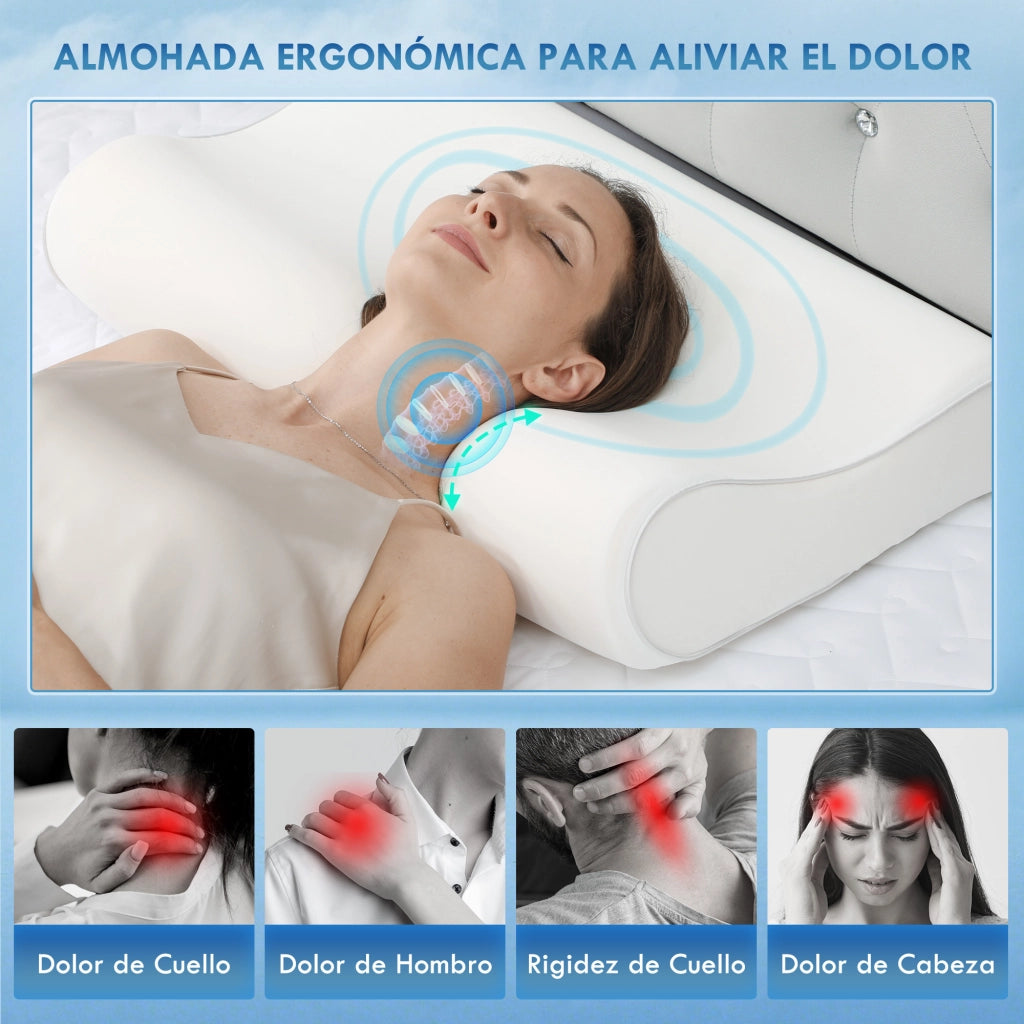 Cuscino Cervicale Ergonomico in Memory Foam ¨C zephmum ¨C Bianco