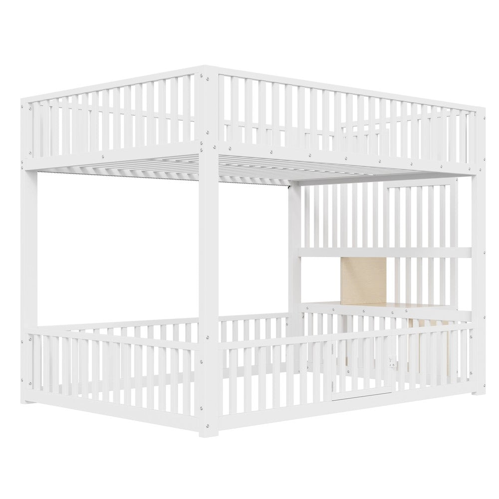 Letto a Castello con Contenitore e LED ¨C Xylo ¨C Bianco 140x200