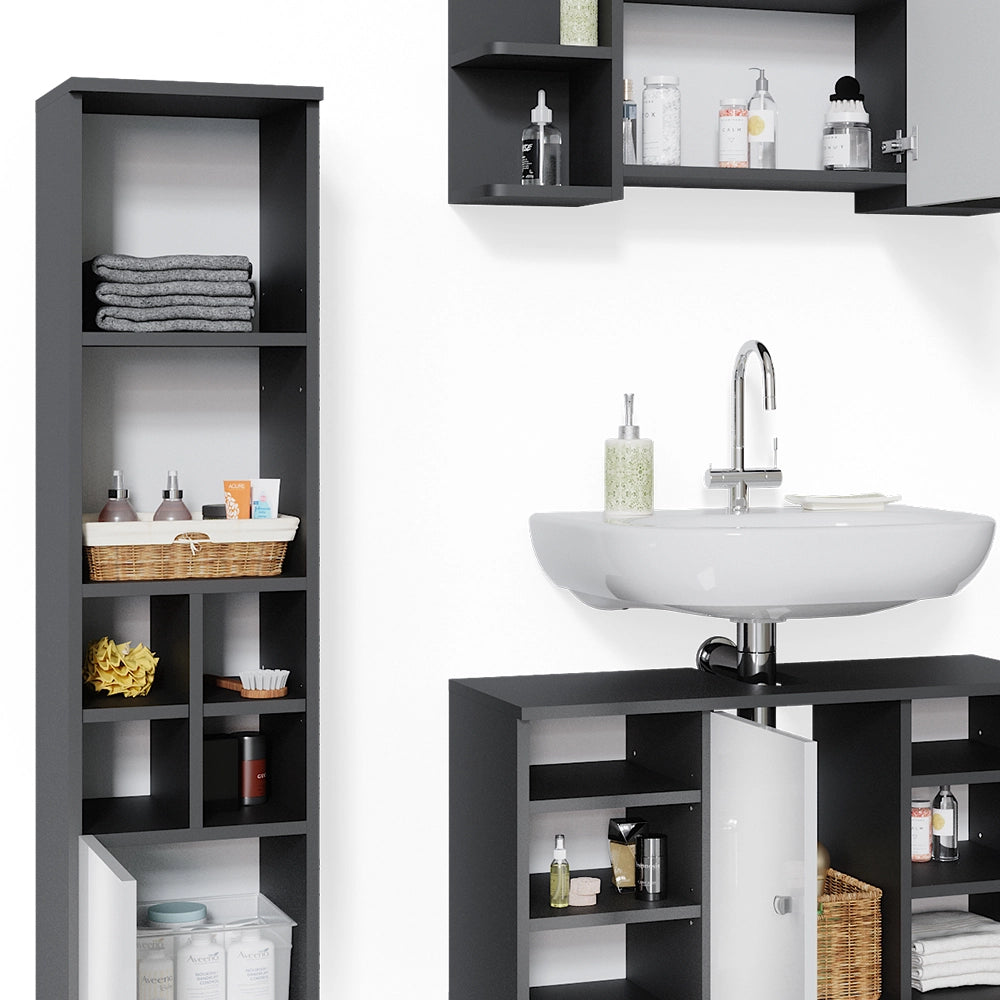 Vicco Set mobili bagno Antracite 3 parti