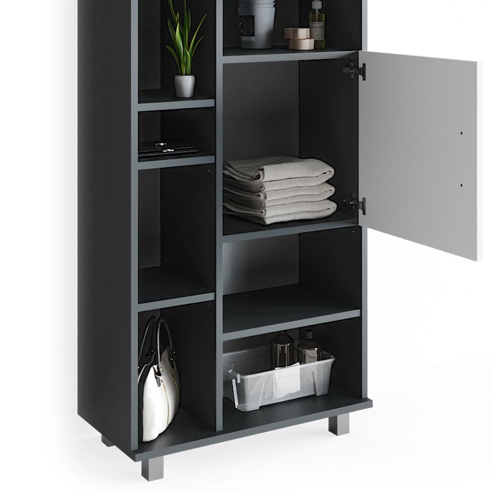 Vicco Set mobili bagno Antracite 3 parti, con colonna