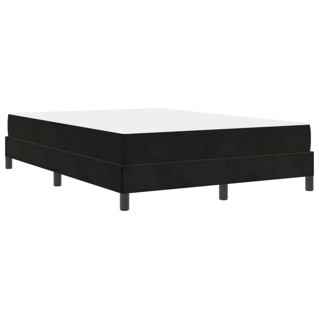 Letto a molle con materasso Nero 140 x 200 cm Tessuto