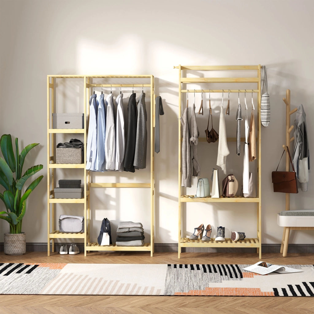Armadio appendiabiti con ripiani e 4 ganci ¨C Minimal ¨C 90x30x155 cm