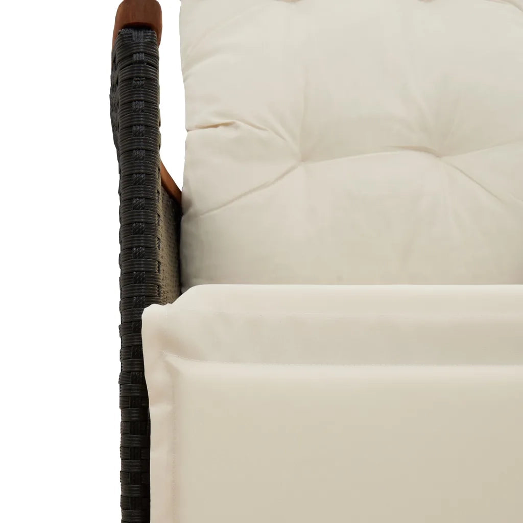 Set Bistrò da Giardino 9 pz con Cuscini in Polyrattan Nero 3276966