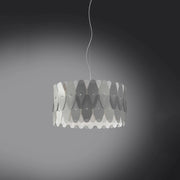 Sospensione Moderna Amanda Polilux ® Argento E Metallo Cromo 1 Luce E27 D40Cm
