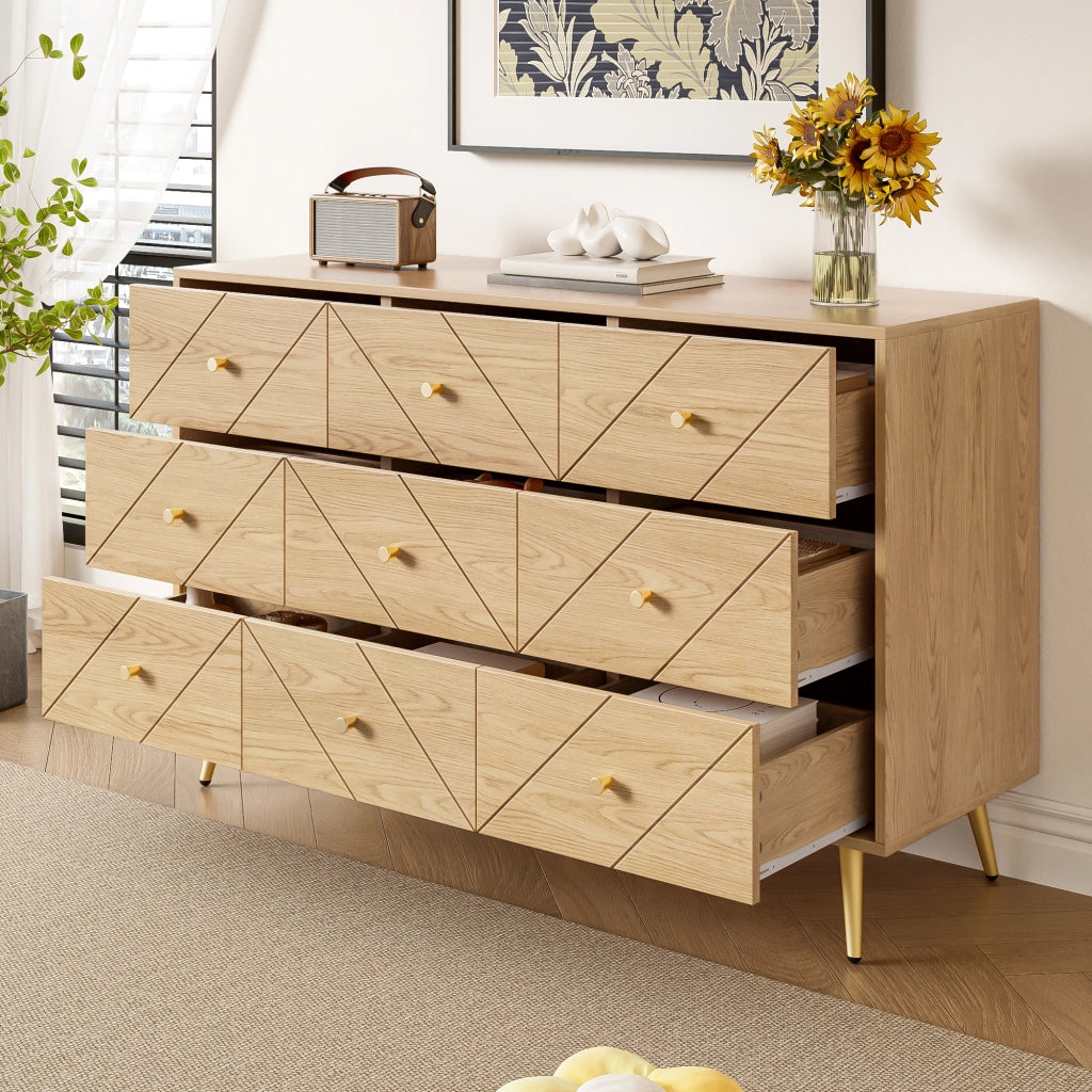 Chest 9 cassetti moderno - Zephmum- Gambe in ferro, robusto, elegante