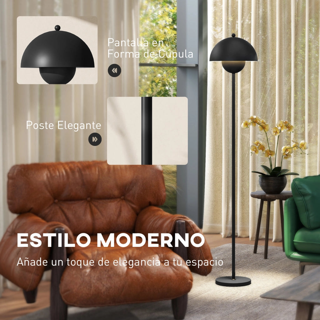 Lampada da Terra Moderna ¨C Xylo ¨C Paralume a Sfera E27 ?30x155cm Nero