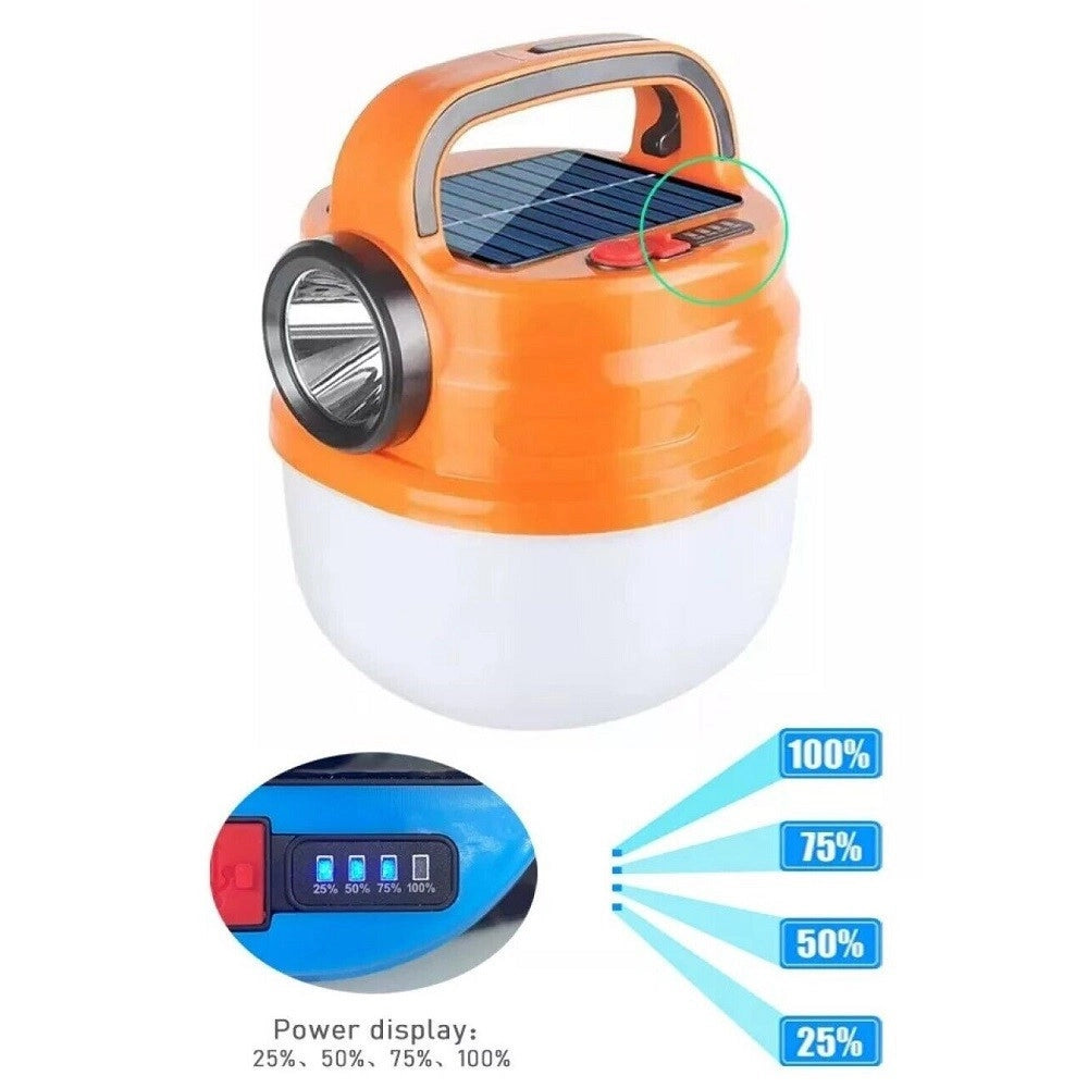 Trade Shop - Lampada Di Emergenza Pannello Solare Torcia Ricaricabile Lanterna 80w Hb-v80 -