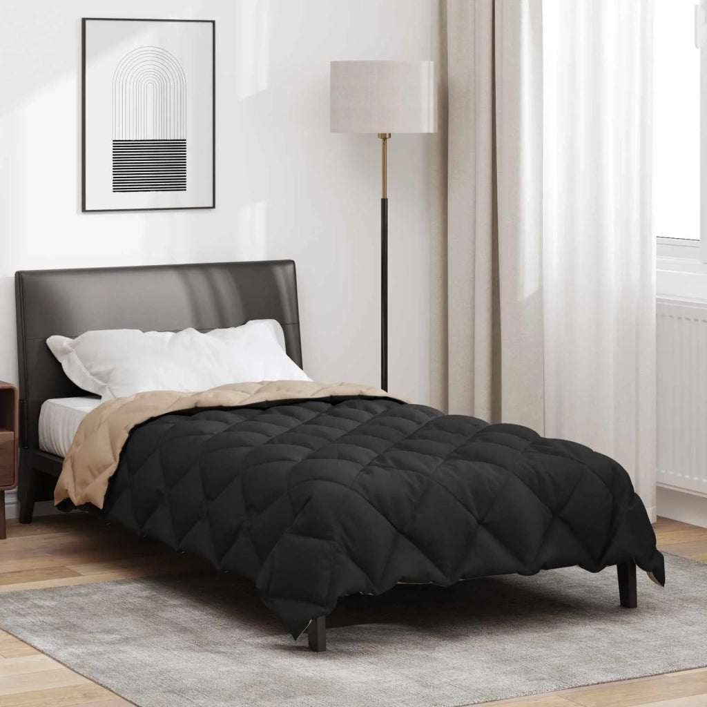 Duvet Invernale Nero e Talpa 155 x 220 cm Microfibra 42025735