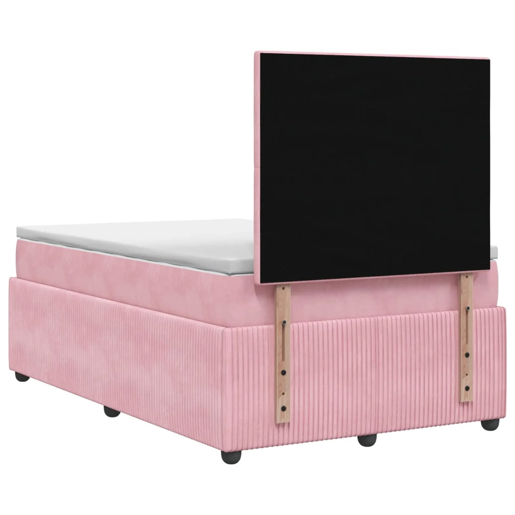 Letto box spring con materasso Rosa 120 x 200 cm Velluto 3454588