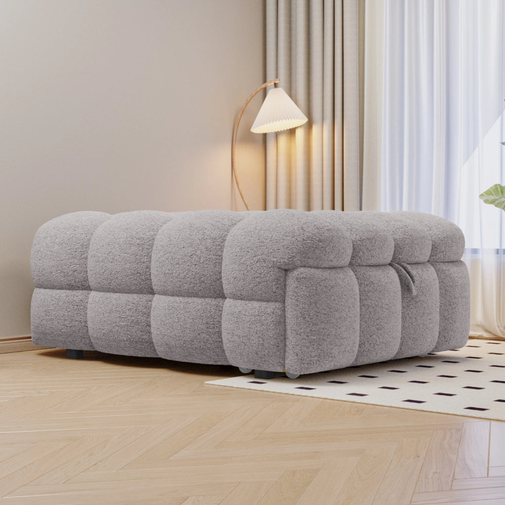 DIVANO LETTO 183 x 76 x 42 cm in Teddy Grigio