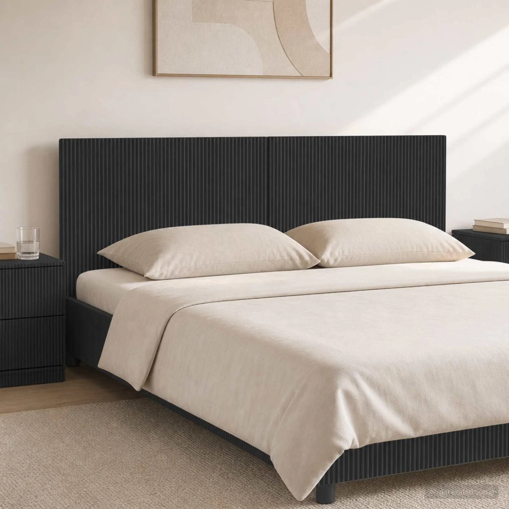 Testiera da Muro ARNHEM Nero Legno ingegnerizzato 896726