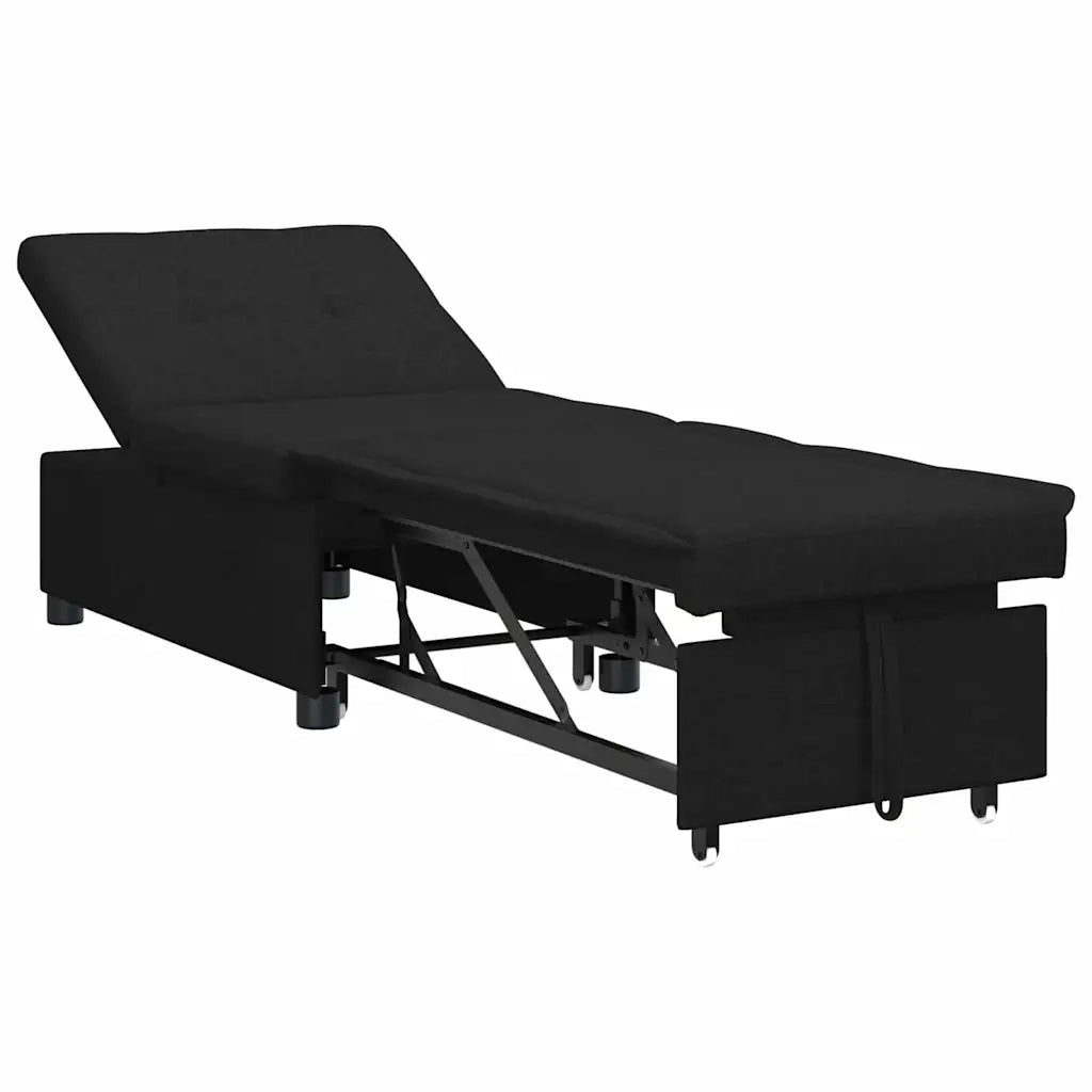 Divano Letto Estraibile Nero 194 x 50 x 82 cm Tessuto 42008584