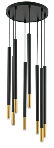 Lampada a sospensione Sopel Due nero-oro 8xG9 Sigma