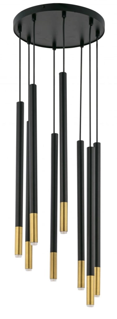 Lampada a sospensione Sopel Due nero-oro 8xG9 Sigma