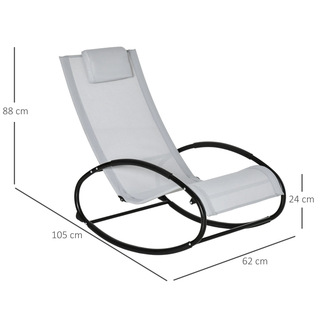 Sedia a Dondolo Zero Gravity ¨C Minimal ¨C Grigia 105x62x88 cm