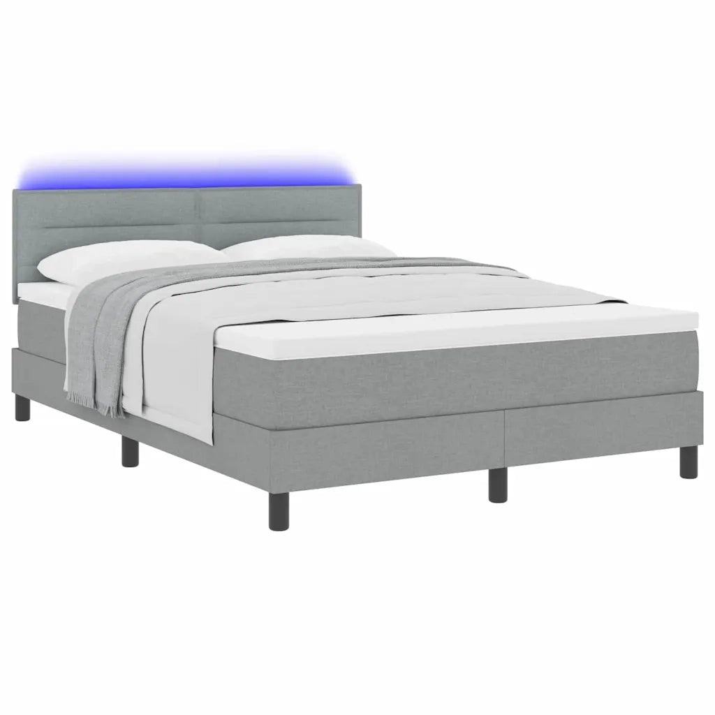 Letto a molle con materasso Grigio chiaro 160 x 200 cm Tessuto