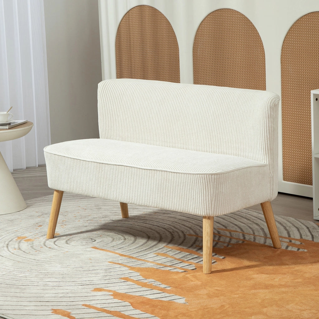 Divanetto 2 Posti ¨C Minimal ¨C Cremewei? Tessuto 117x56.5x77 cm