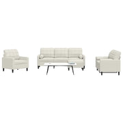 Set di Divani 4 pz con Cuscini e Rinforzi Crema in Velluto 3278389