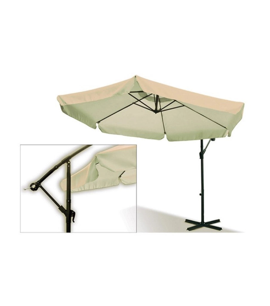 Ombrellone Da Giardino A Sbalzo Tondo Ecru 183X28X14 D.3 Metri - Biacchi Ettore