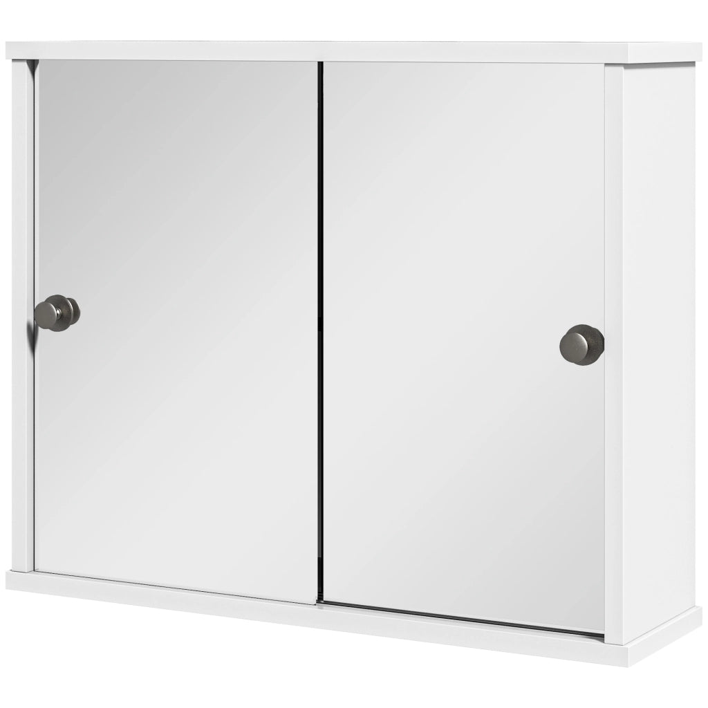 Armadio Bagno con Specchio e Ripiano Aggiustabile ¨C Minimal ¨C Bianco 55x15x45