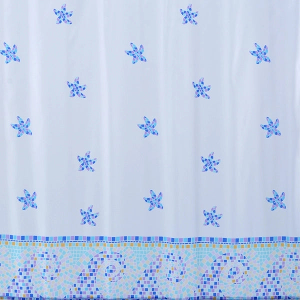 TENDA DOCCIA IN TESSUTO AZZURRO 120X200