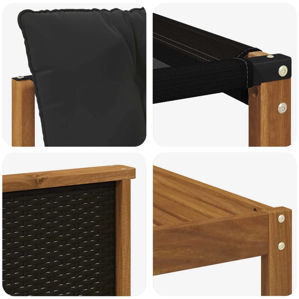 Set di divani da esterno con cuscino 6 pcs Naturale e Nero 3381768