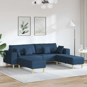 Divano con cuscino 3 pcs Blu Tessuto 3335169