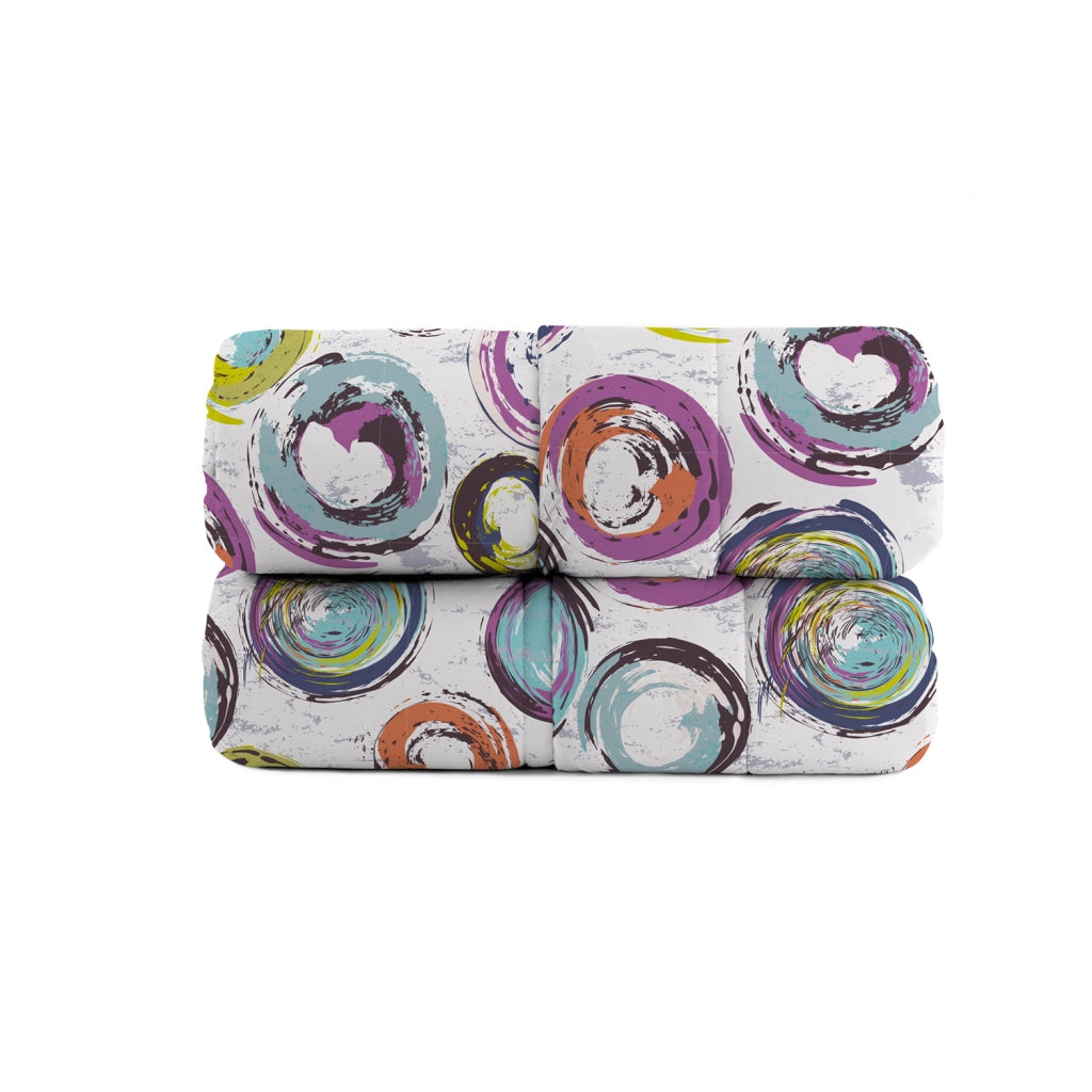 Trapunta Invernale Singola Stampata in Microfibra 200gr Cerchi Astratti