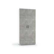 Armadio multiuso Bianco due ante Cemento 90x45x h195 cm