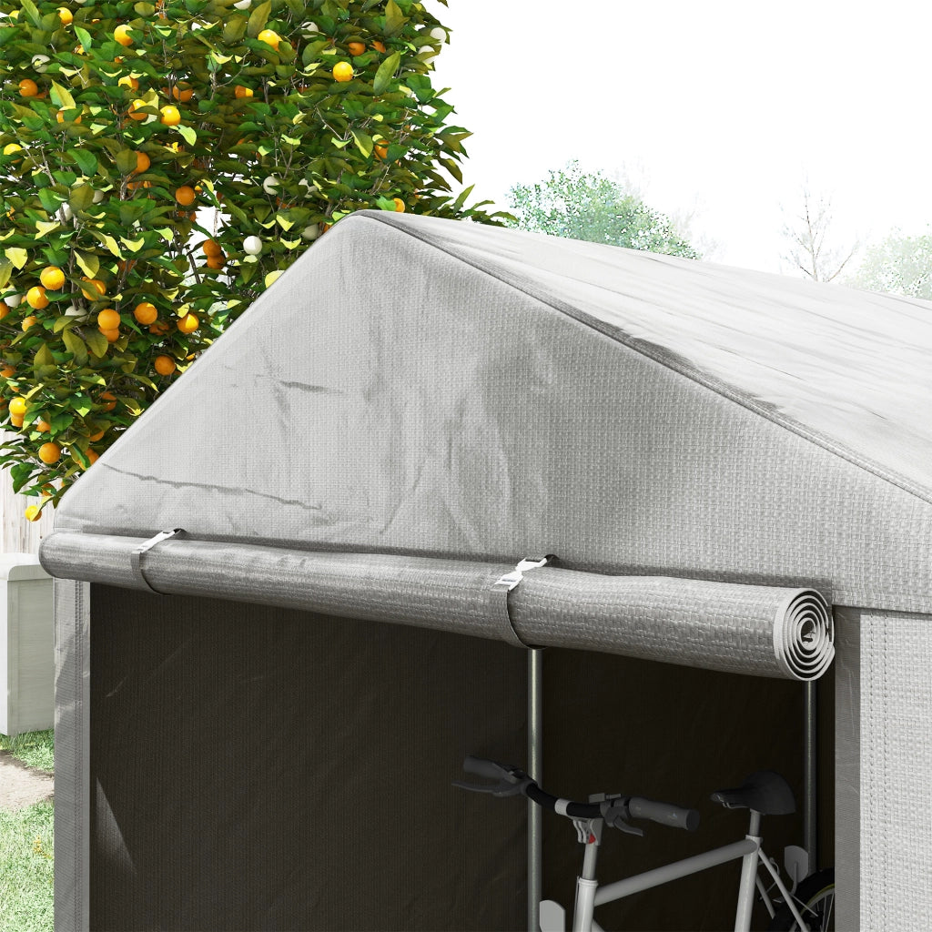 Capanno Porta Attrezzi e Tenda Garage per Bici e Moto ¨C zephmum ¨C 1.6x2m, Grigio Chiaro