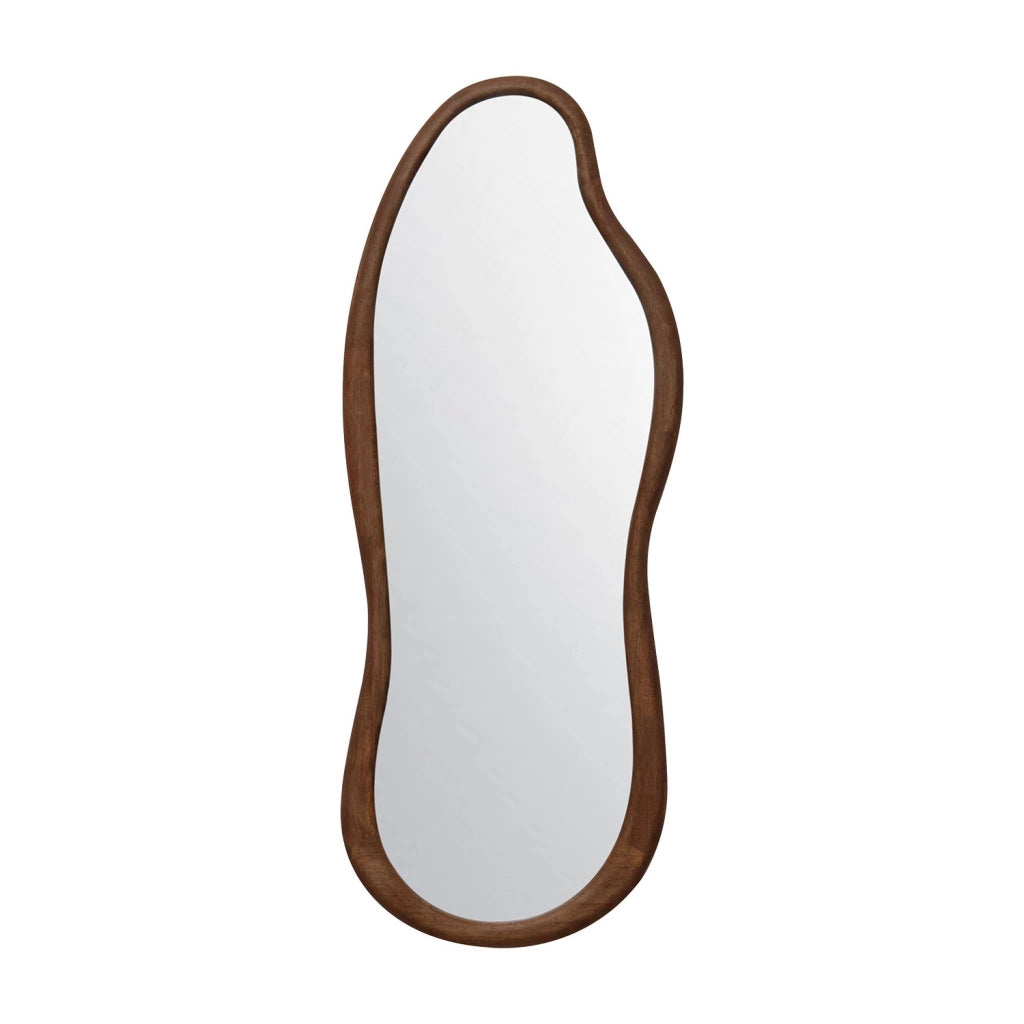 Specchio in legno di gomma, marrone